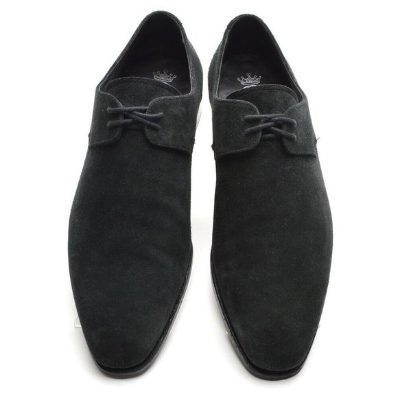 Men Barker Black Wallace Made in England Black Nubuck Oxfords 7.5 - Picture 3 of 6